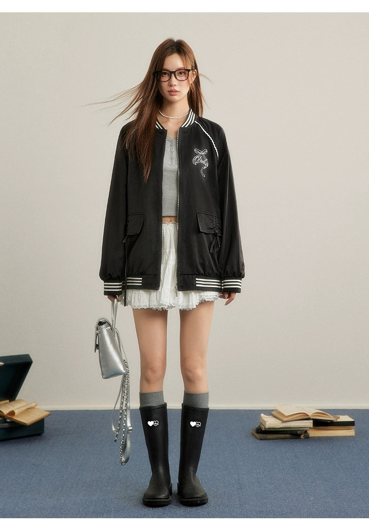 American-style Black Baseball Jacket