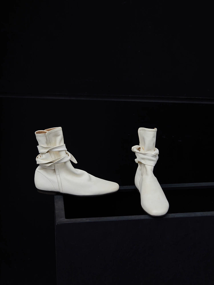 Pointed Toe Buckle Ankle Boots