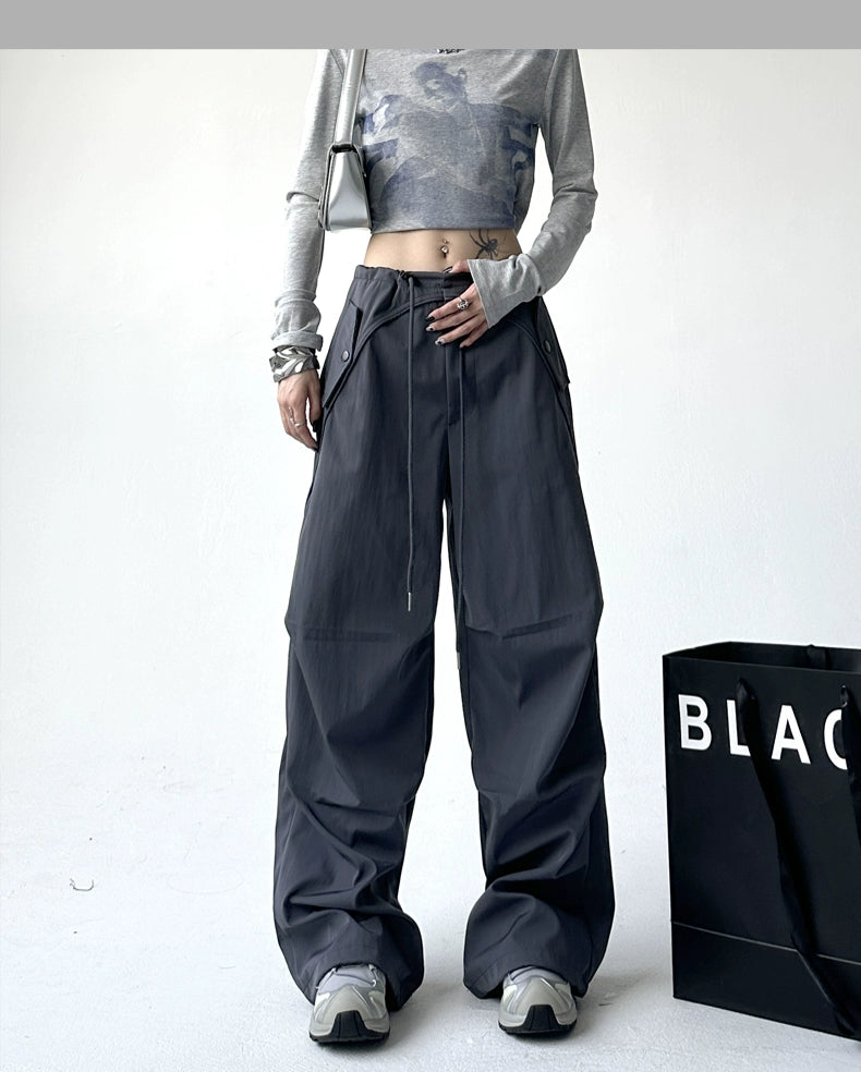 Utility Pocket Wide-Leg Trousers - chiclara