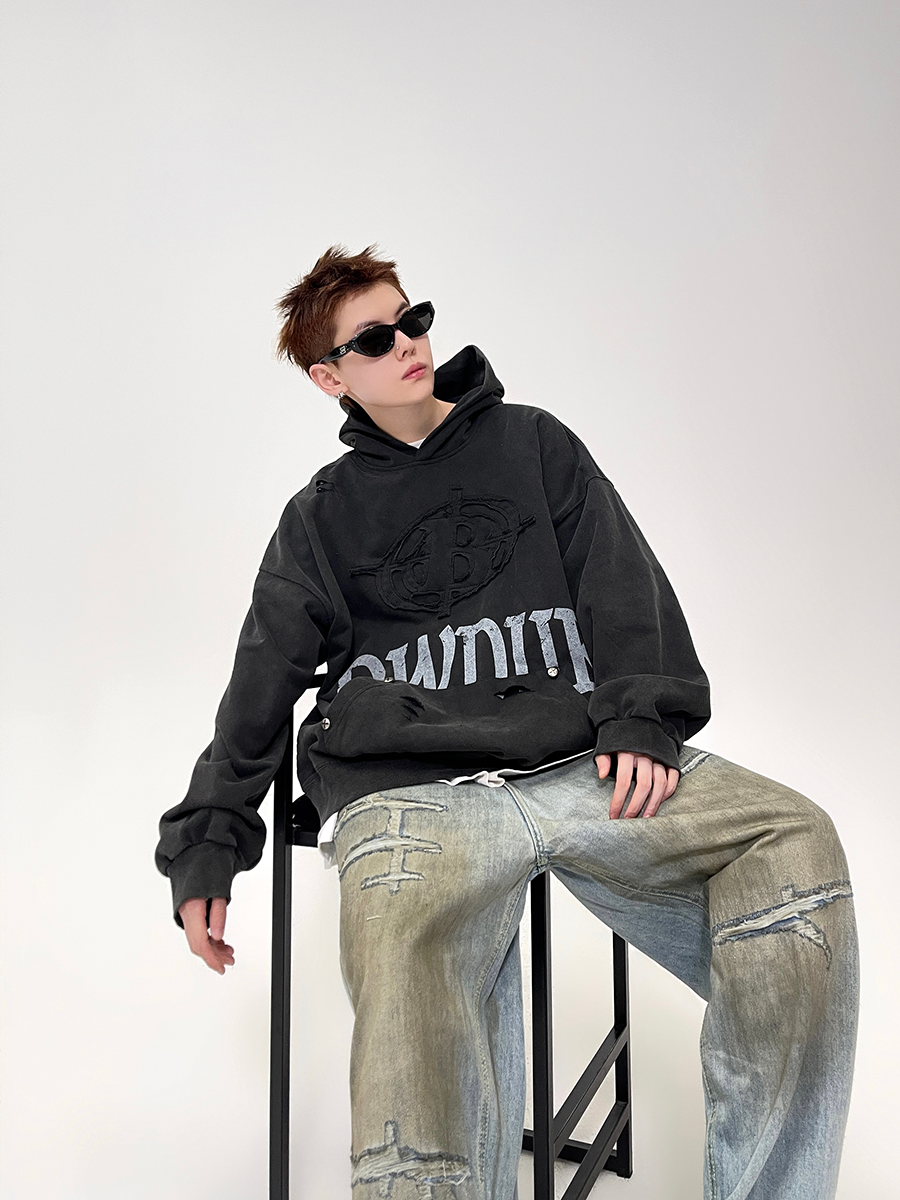 Emblem Oversize Badge Hoodie