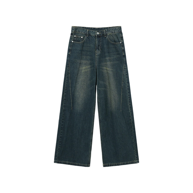 Wide-Leg Dark Wash Jeans