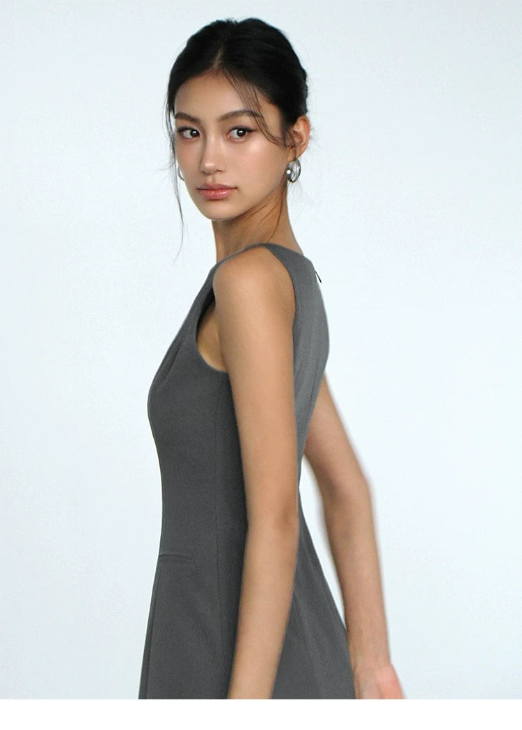 City Muse Sleek Boat‑Neck Mini Dress