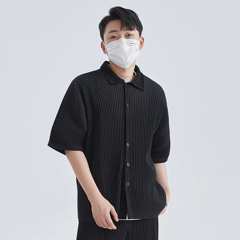 Mistfold Pleated Button Shirt