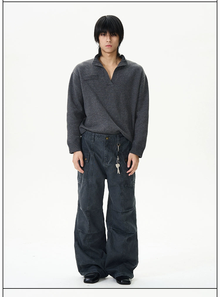 Vintage Panel Seam Wide Leg Cargo Pants