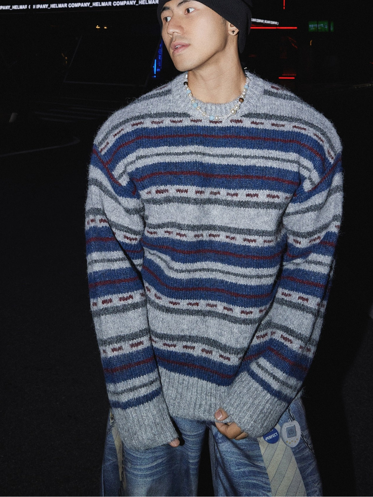 Frosted Tundra Stripe Knit Sweater