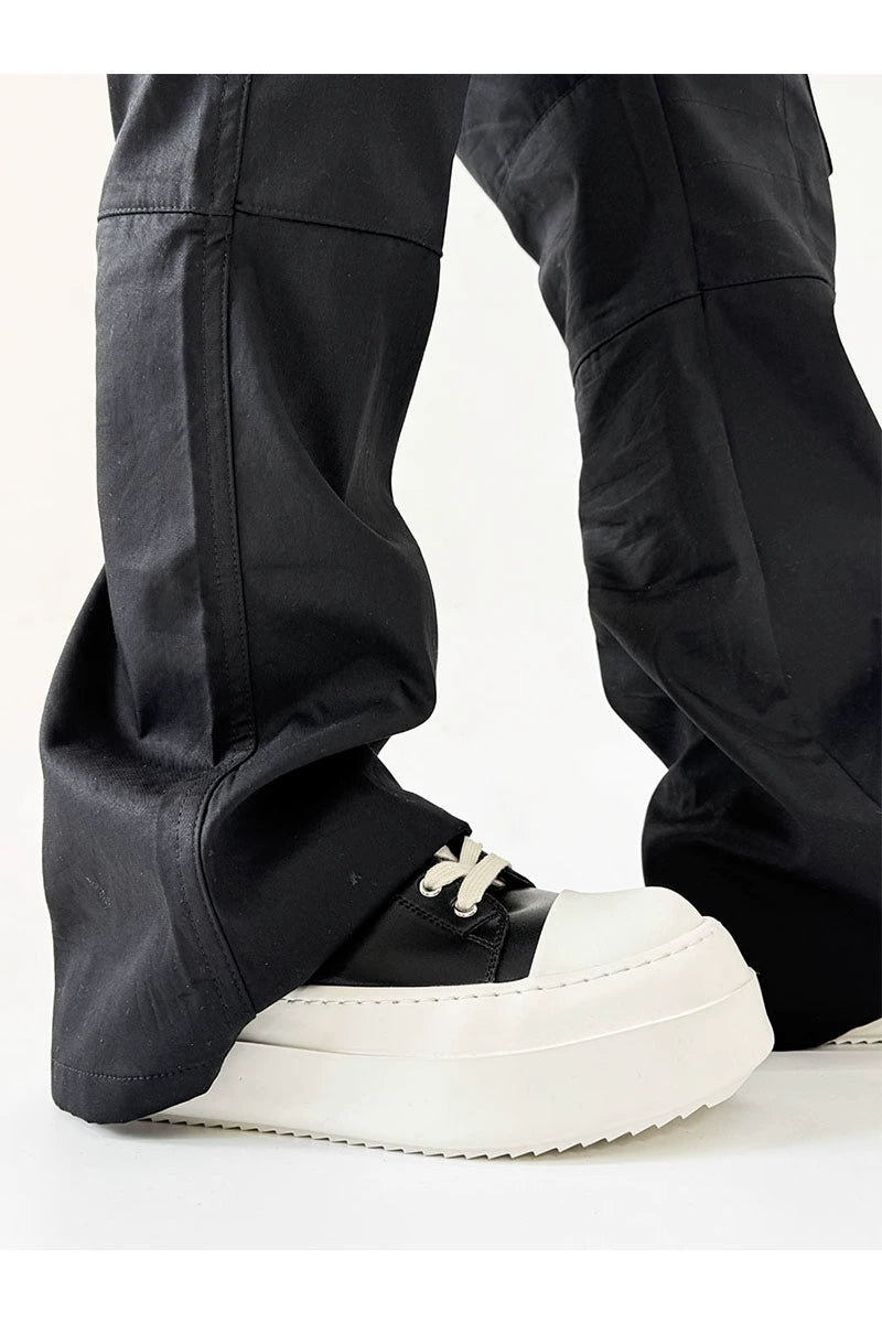 High-Top Black and White Chunky Platform Sneakers