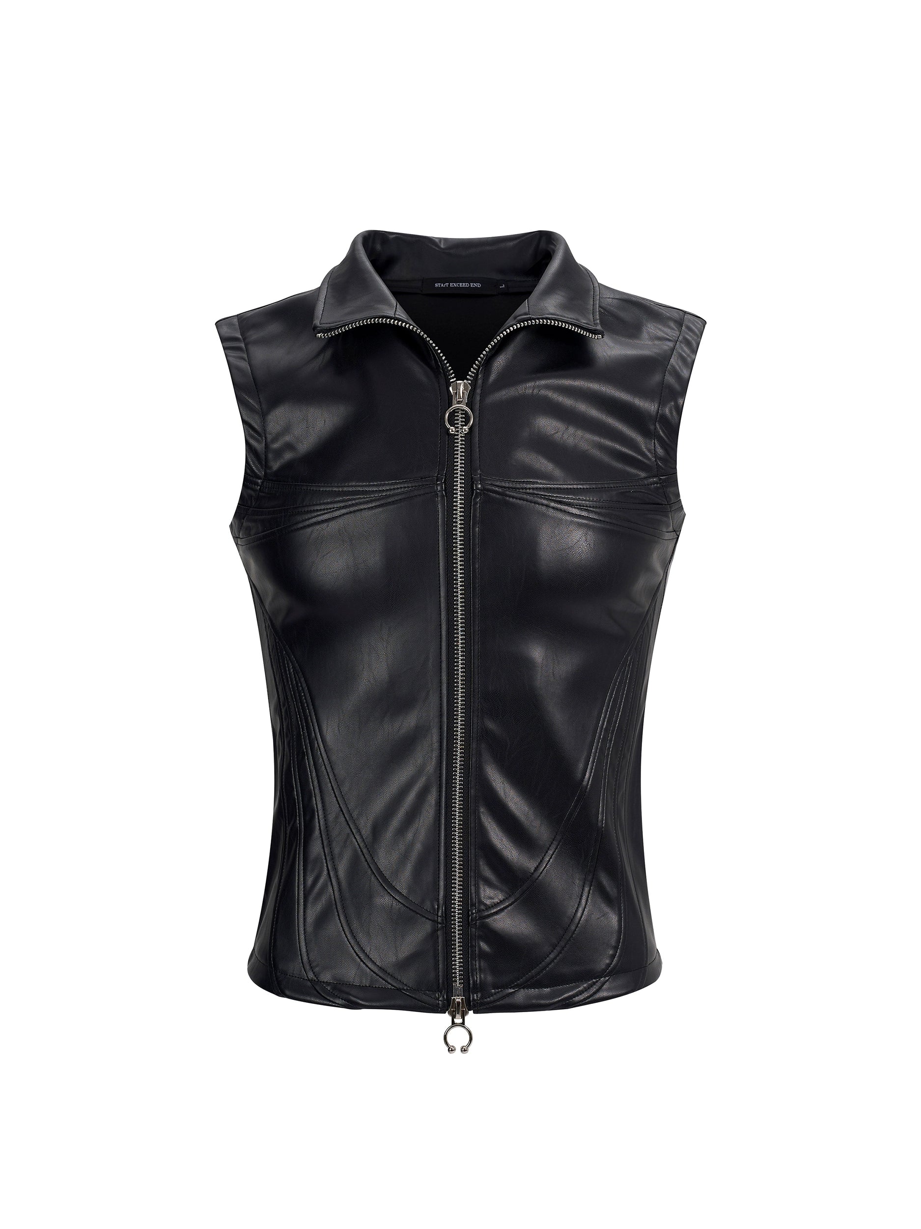 Sleeveless Black Sheer Panel Top