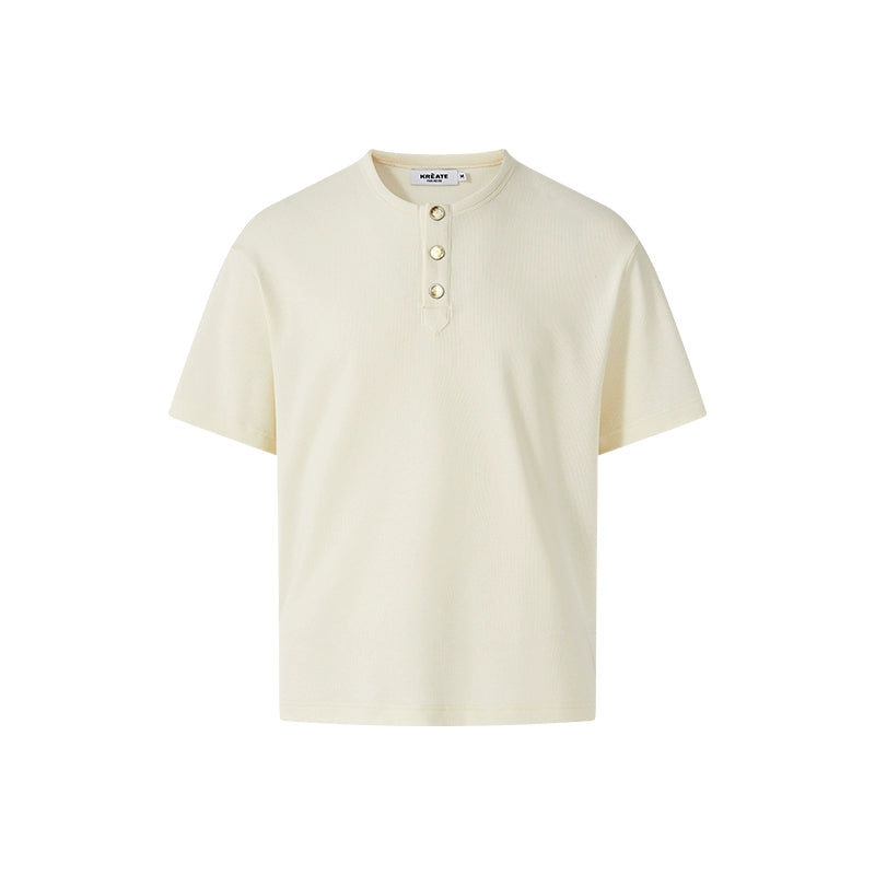 Basic Short Sleeve Henley Tee