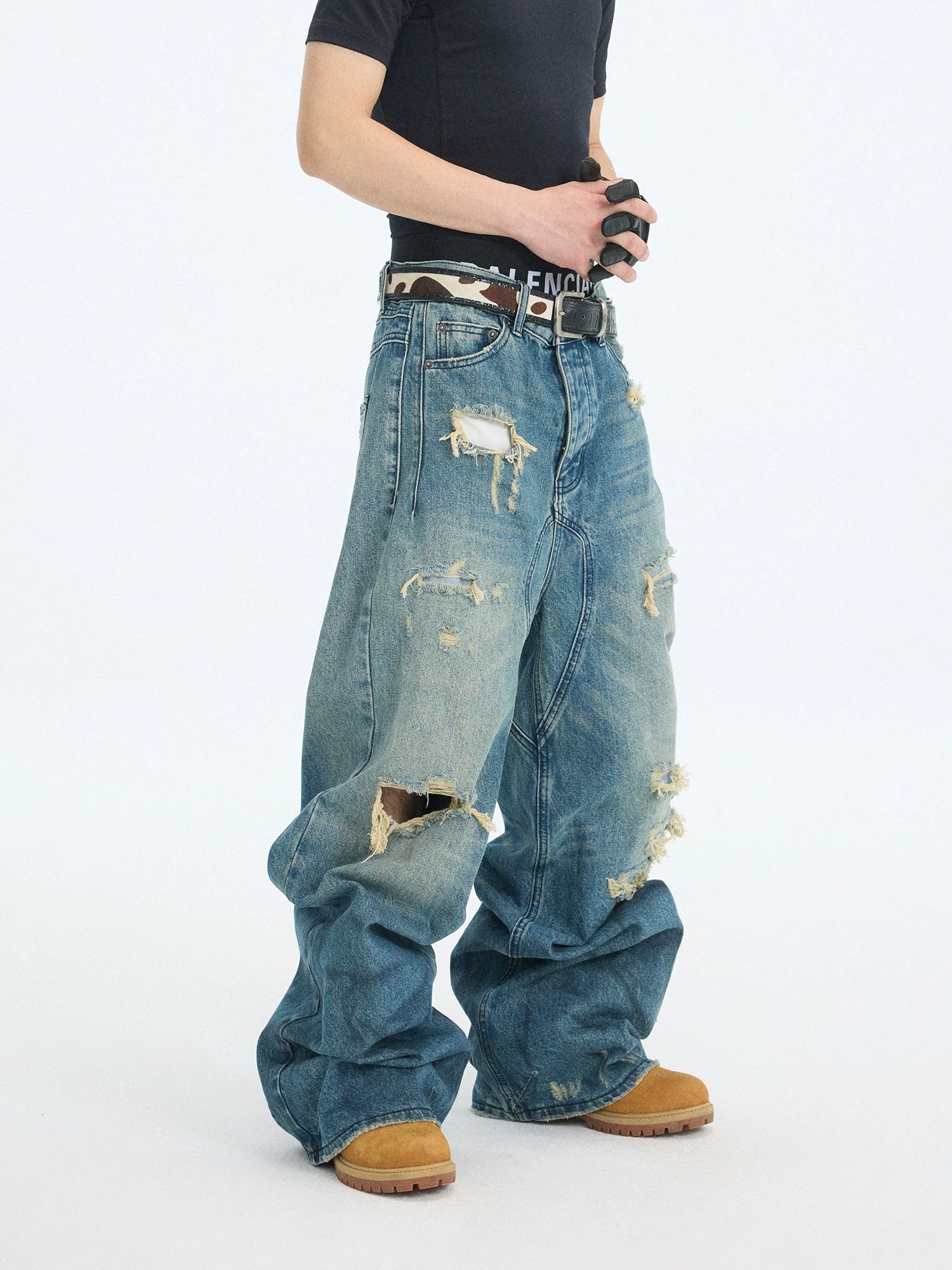 Rubble Wash Overstack Shred Jeans