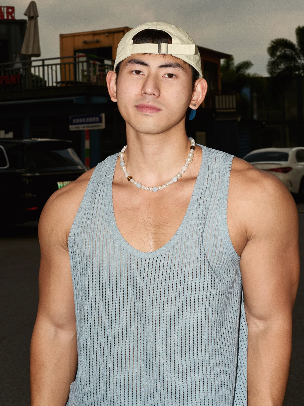 Skyline Open-Knit Relaxed Tank Top