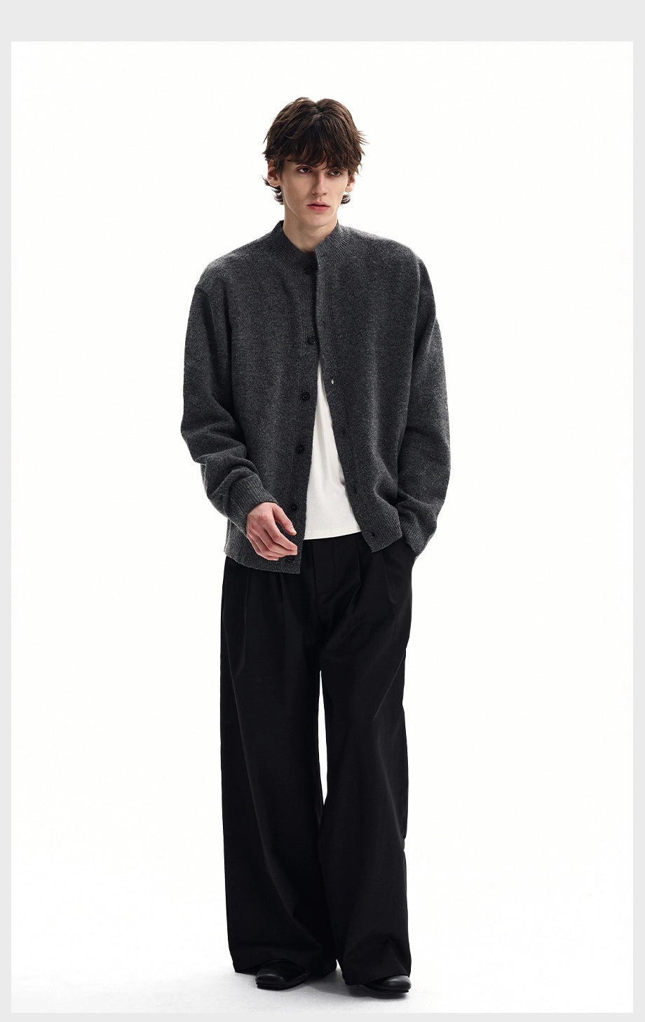 Charcoal Cloud Knit Cardigan