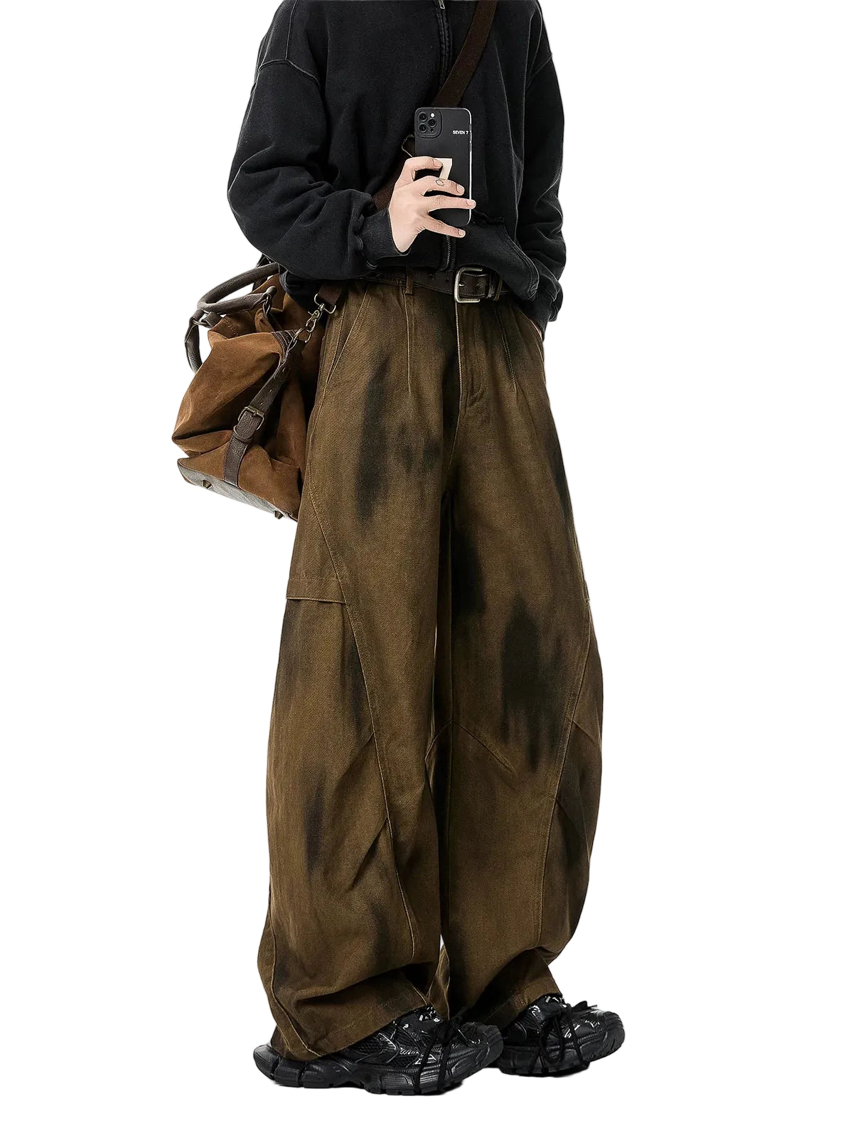Rust Fade Utility Wide Pants
