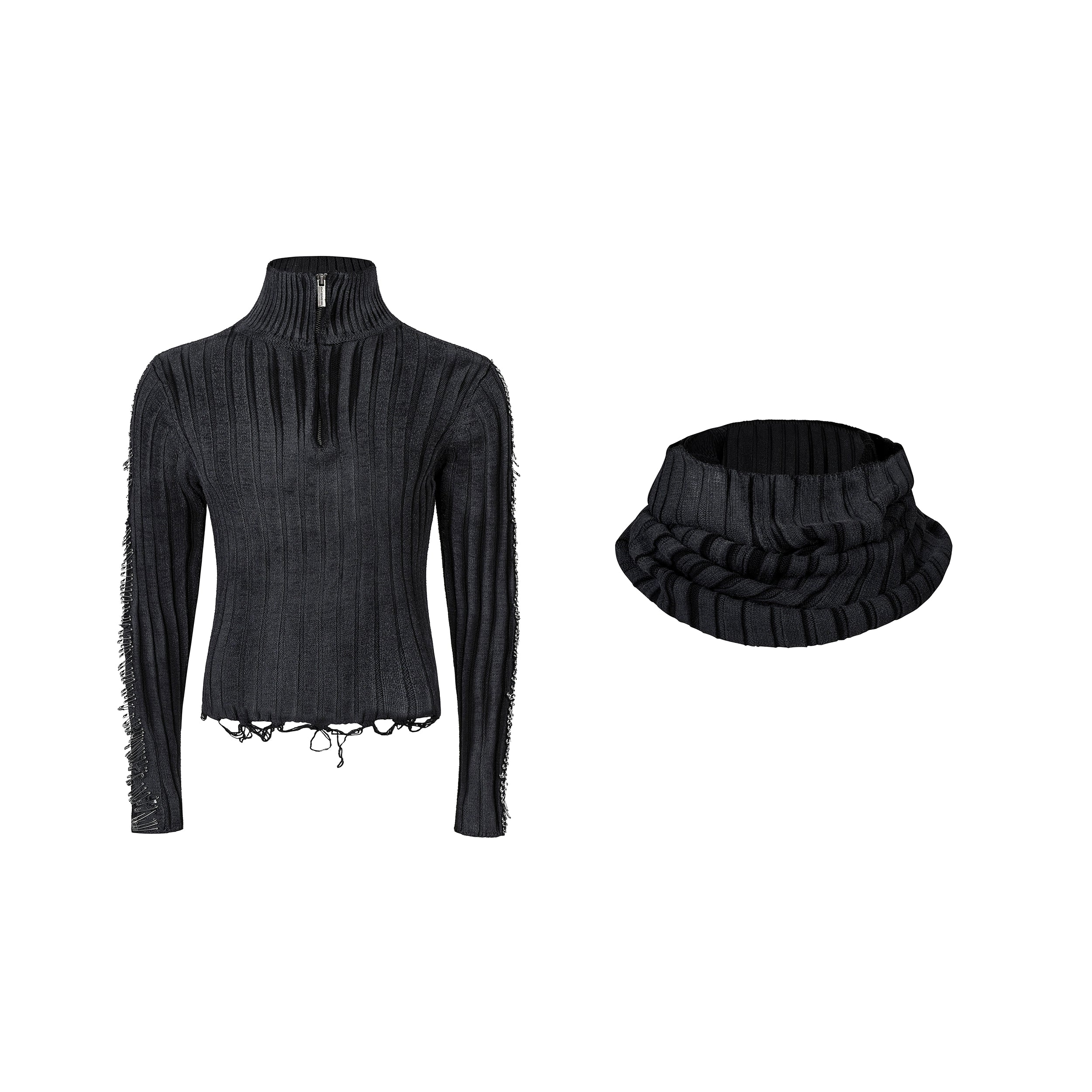 Steel Thorn Hooded Knit Sweater