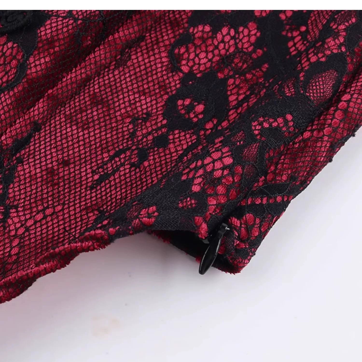 Conjunto de terciopelo gótico de Wannathis - Bodysuit de encaje sin hombros con sirena floral Maxi falda