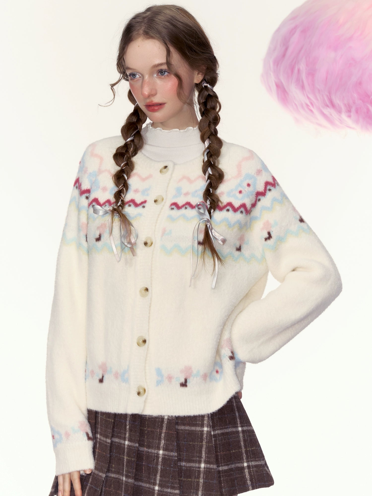 Fair Isle Pattern Cardigan
