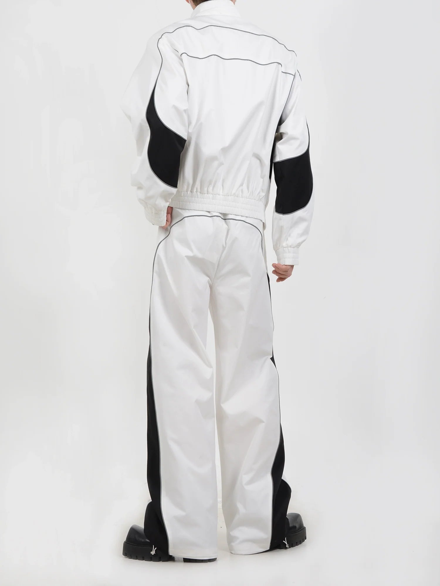 Sporty Jacket and Wide-Leg Track Pants