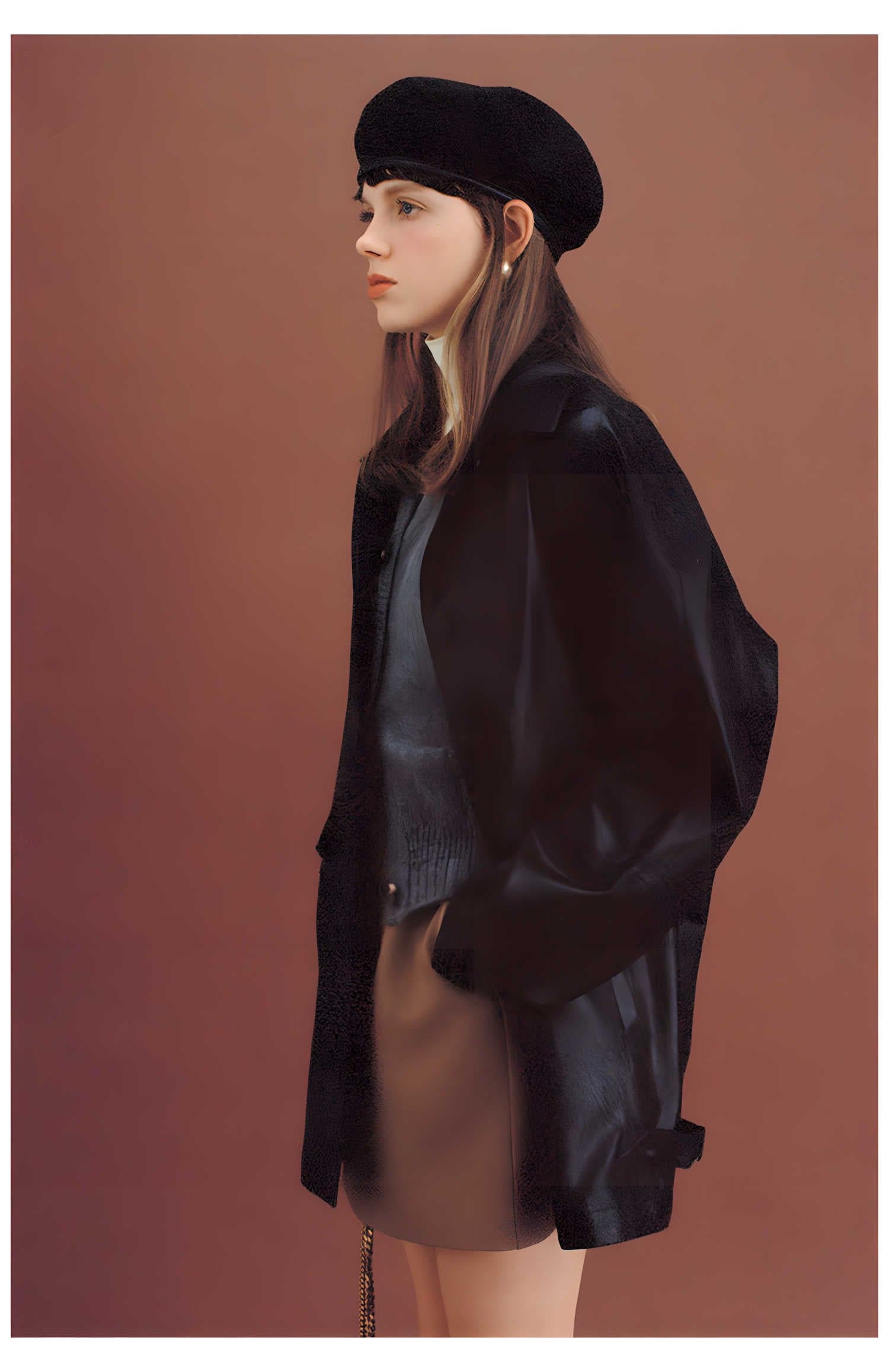 Black Retro-Style Eco-Friendly Pu Leather Moto Jacket - chiclara