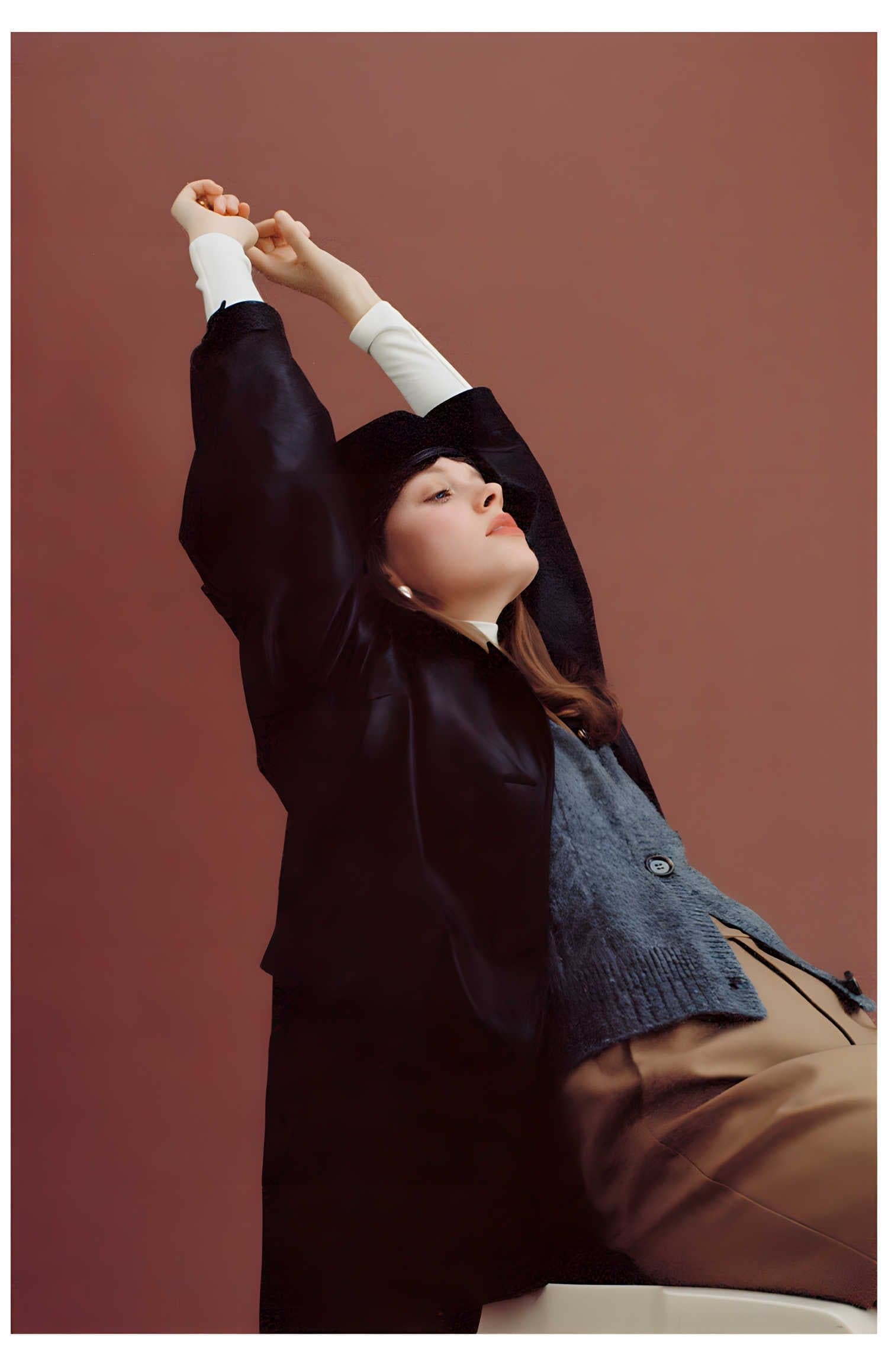 Black Retro-Style Eco-Friendly Pu Leather Moto Jacket - chiclara