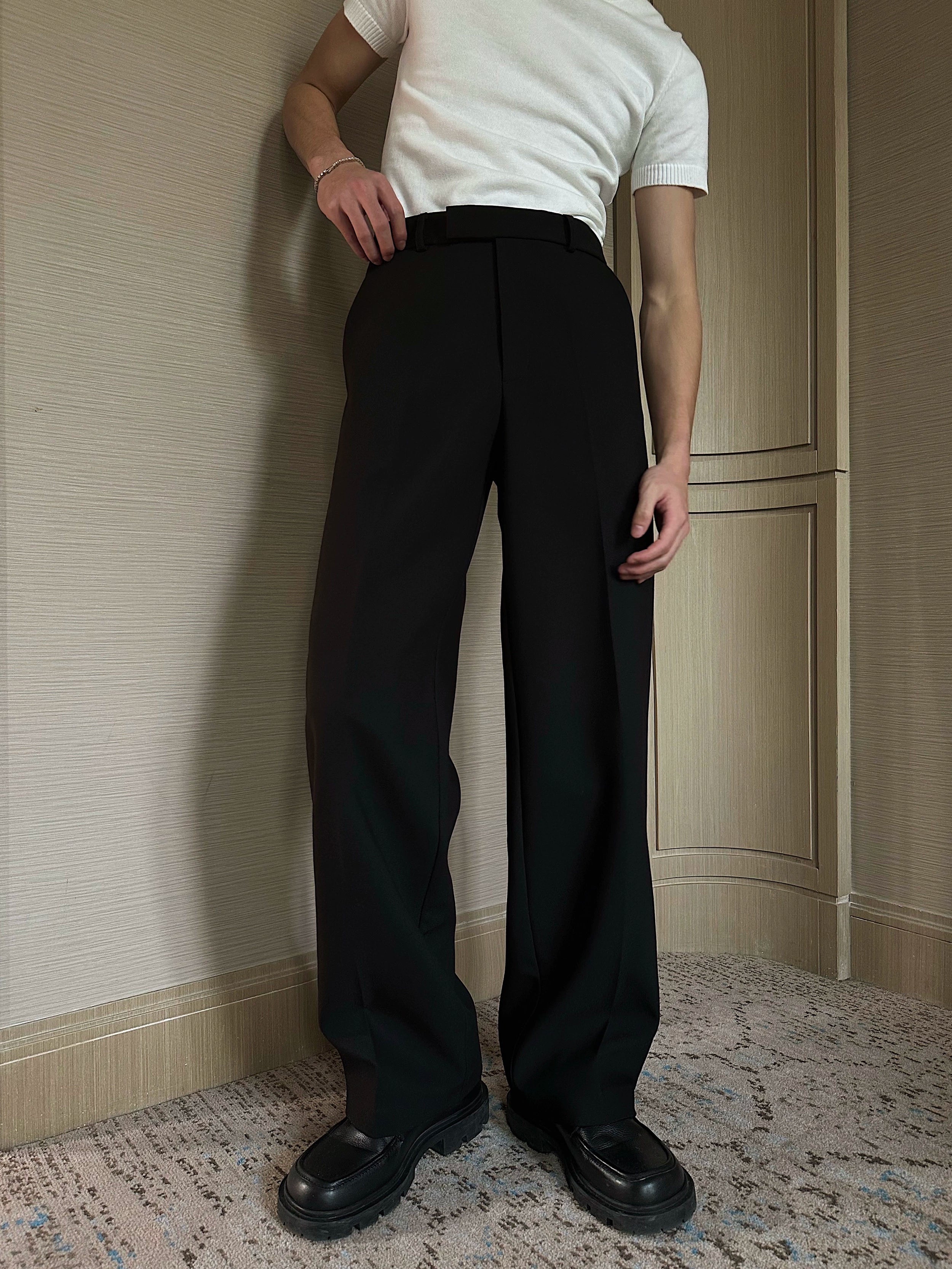 Black  Straight  Dress Pants
