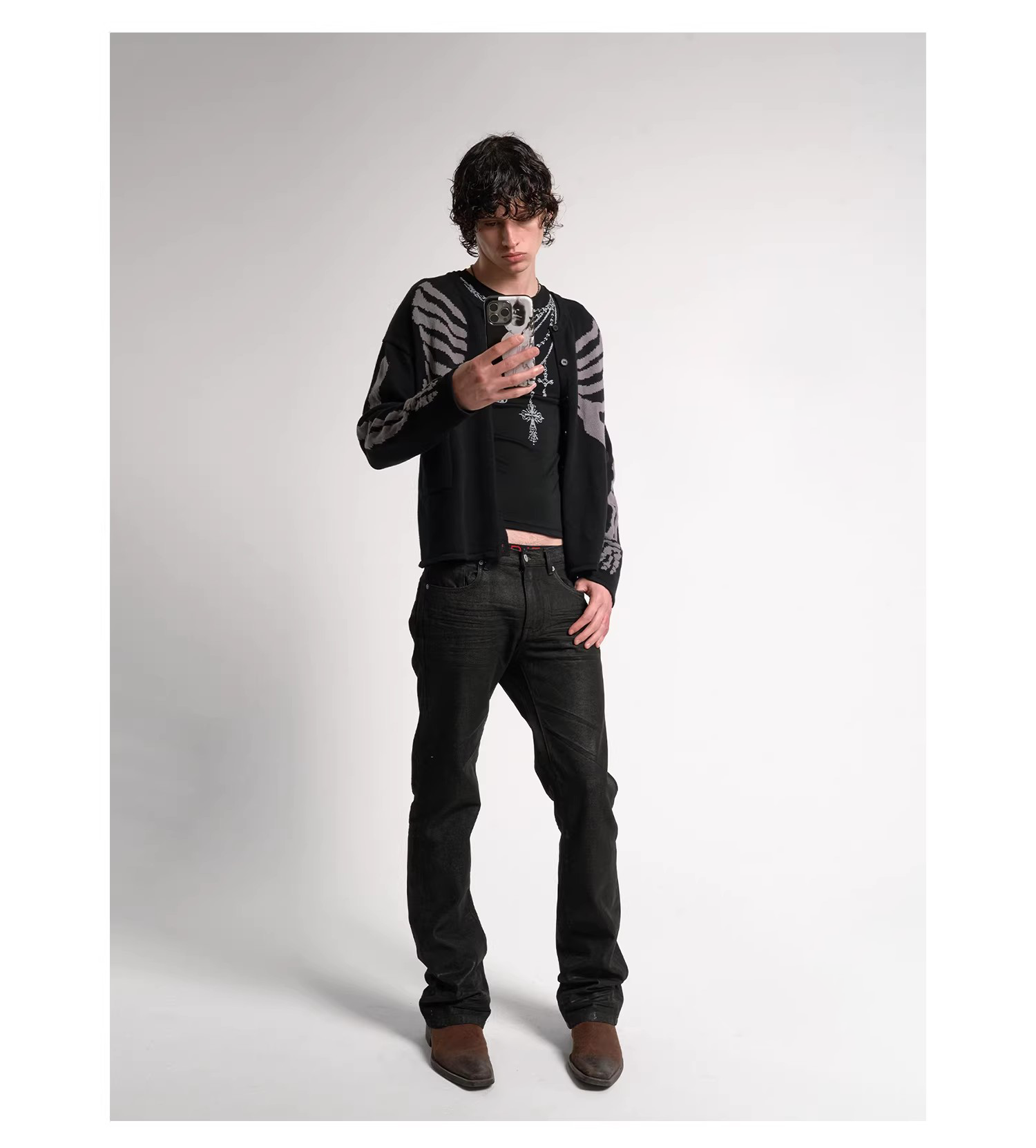 Midnight Resin Coated Straight Jeans