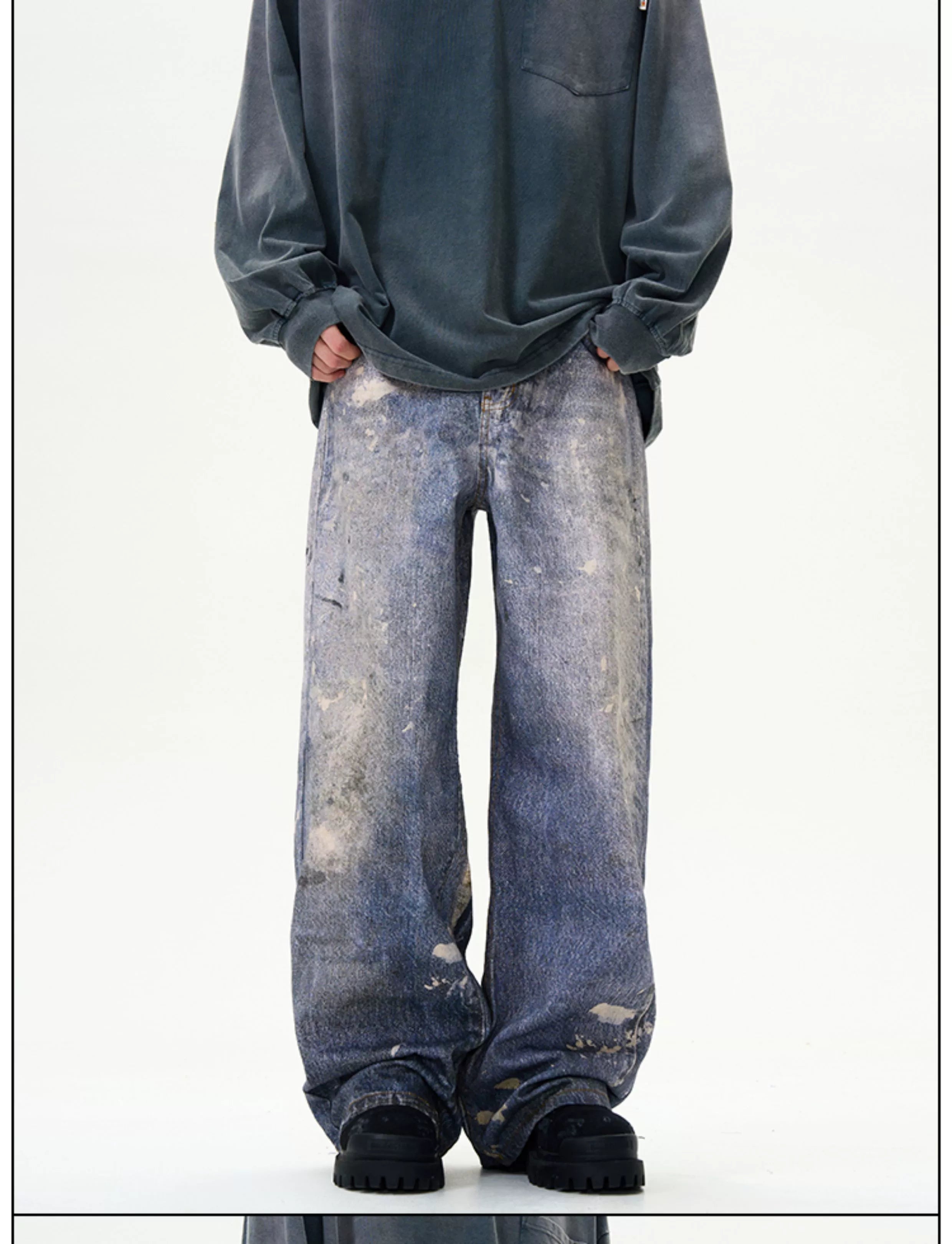 Indigo Splash Grunge Jeans