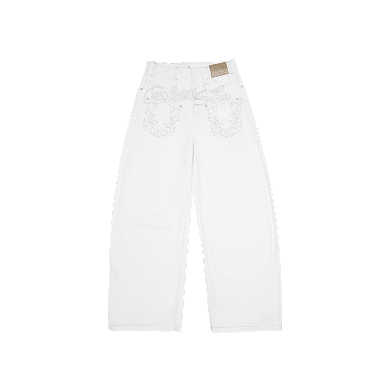 Distressed Arc-Leg Jeans