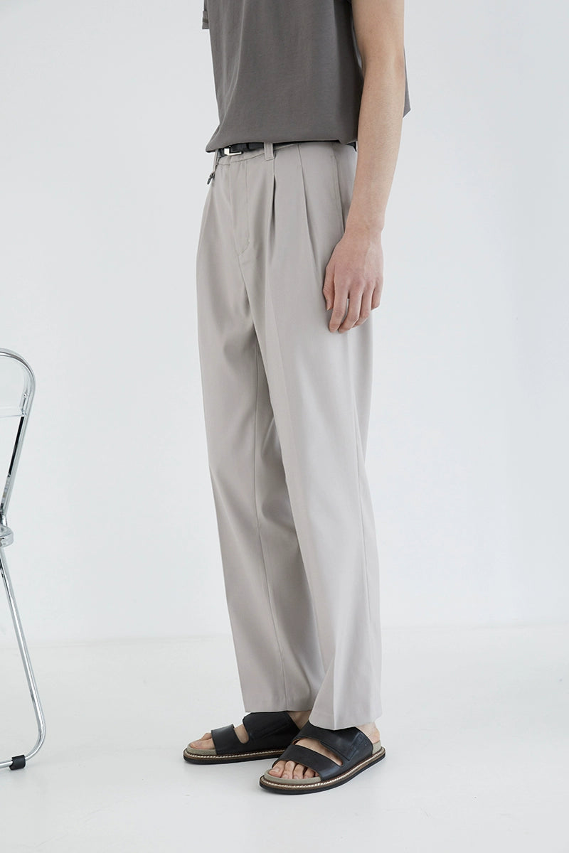 Pantalones de vestir de confort de doble plato