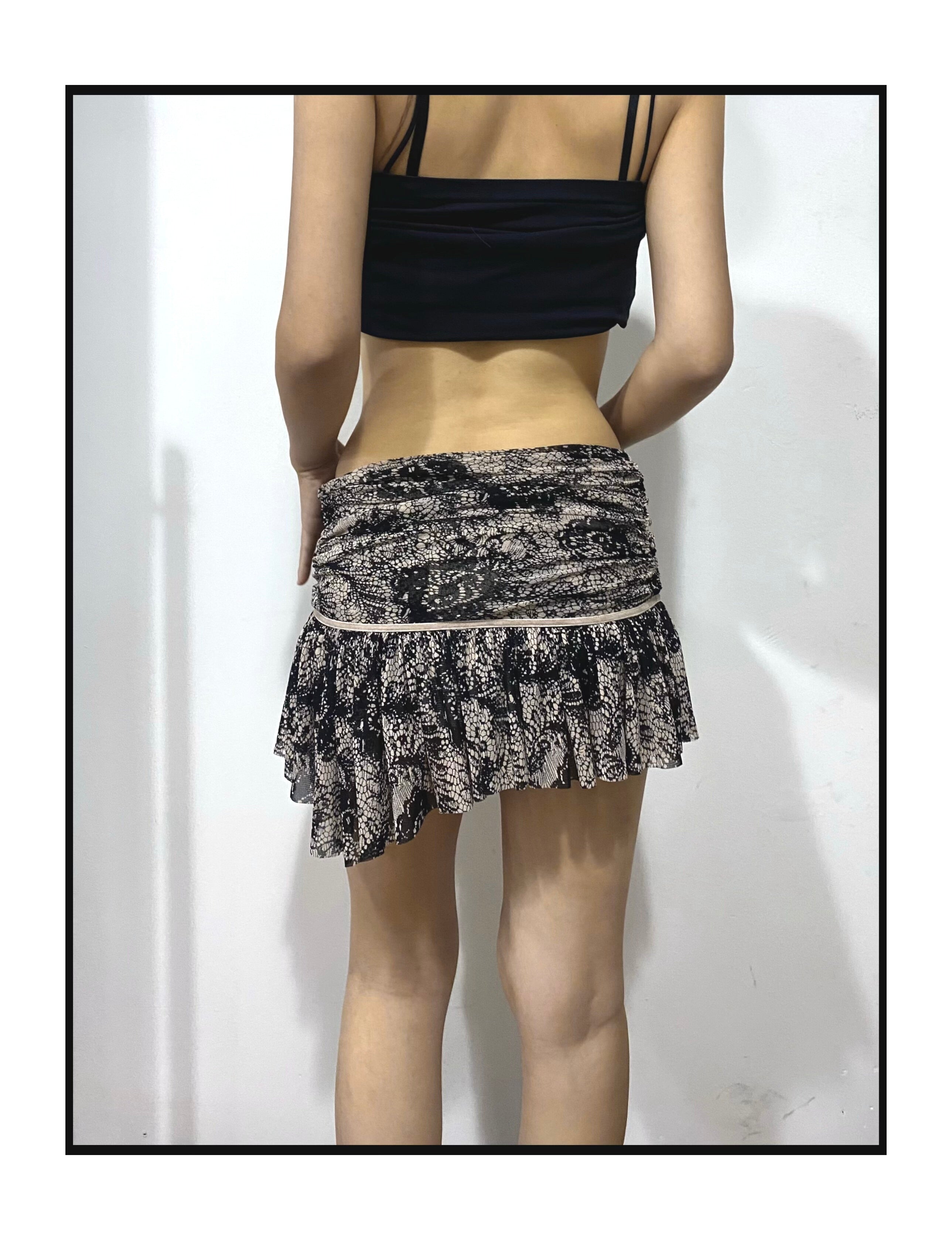 Blush Serpent Drape Ruffle Skirt