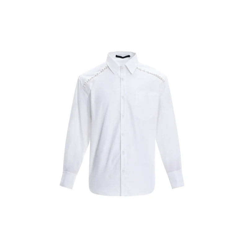 Pearl-Detailed Oversized Shirt