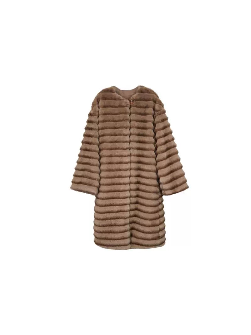 Brown Faux Fur Long Coat