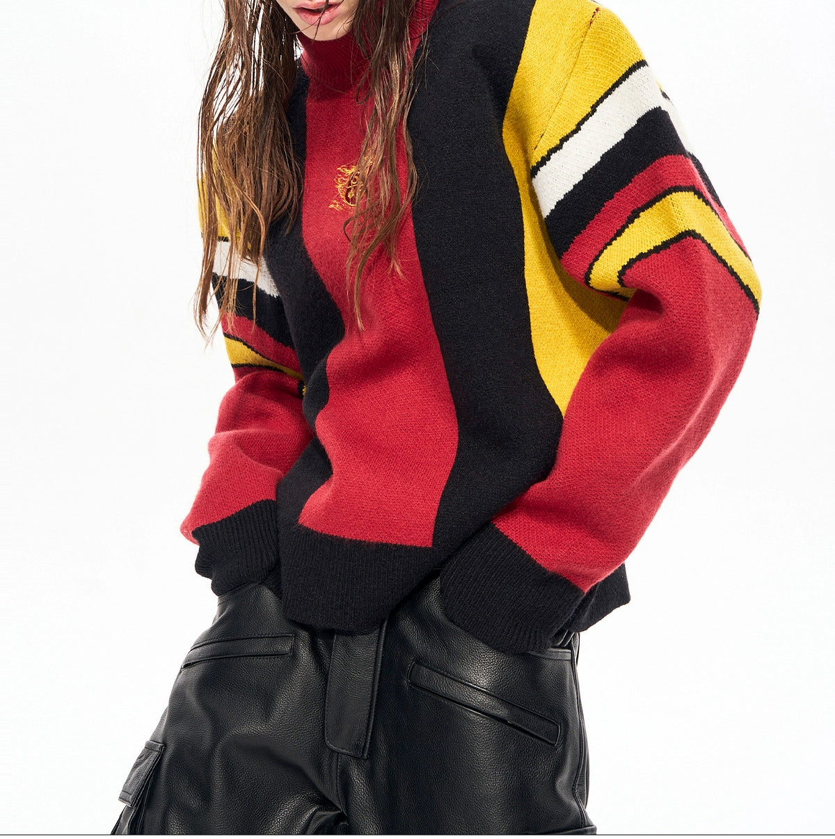 Crimson Monarch Varsity Knit Sweater