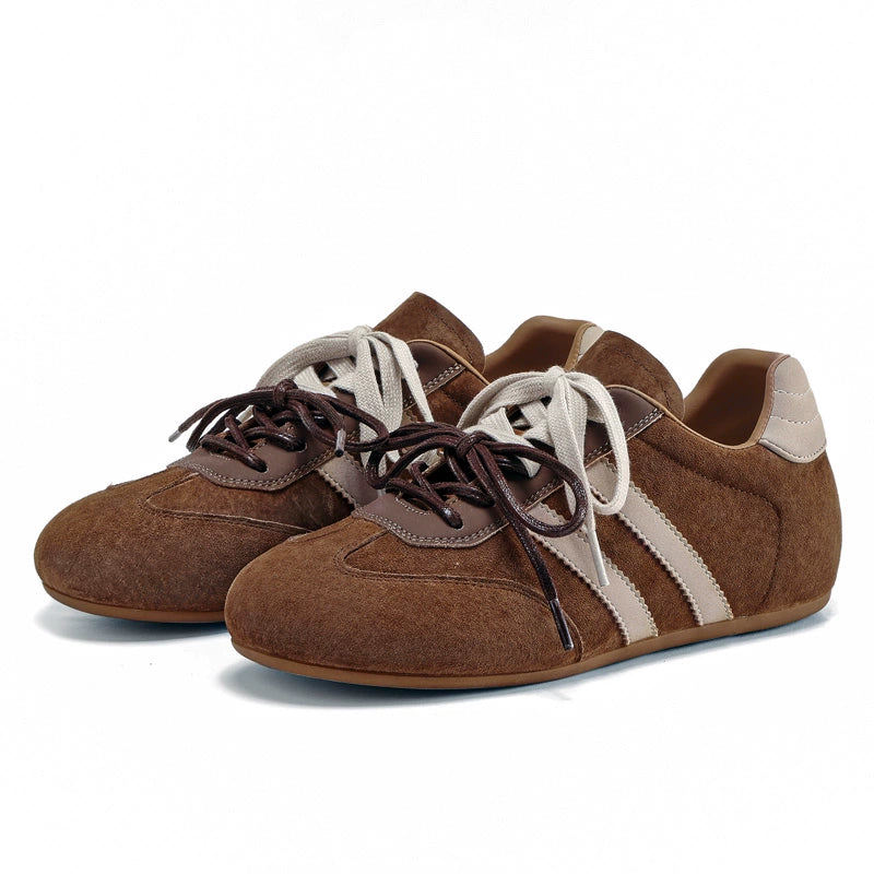 Vintage Brown Suede Stripe Shoes