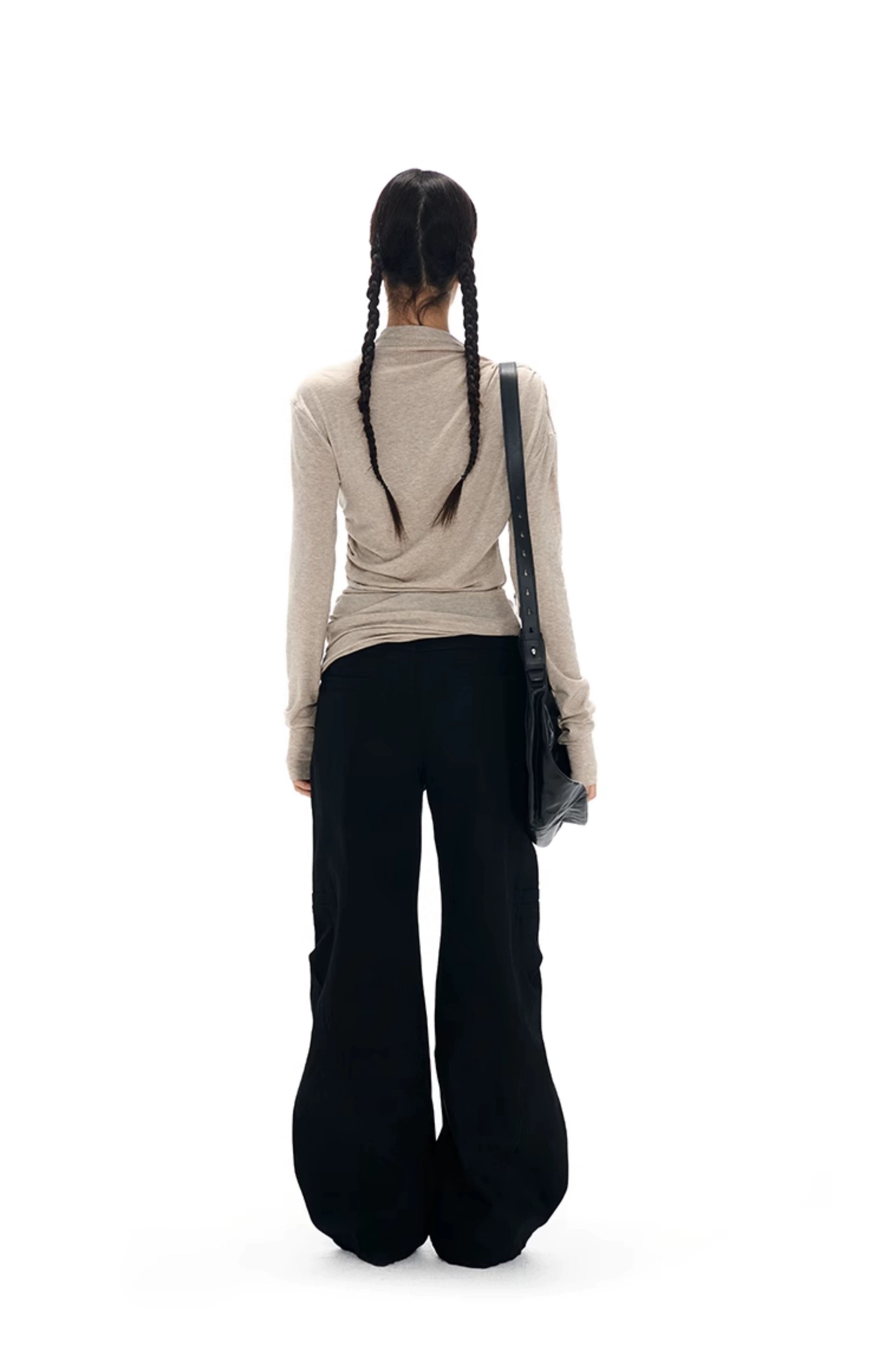 Haut à manches longues en tricot à col haut