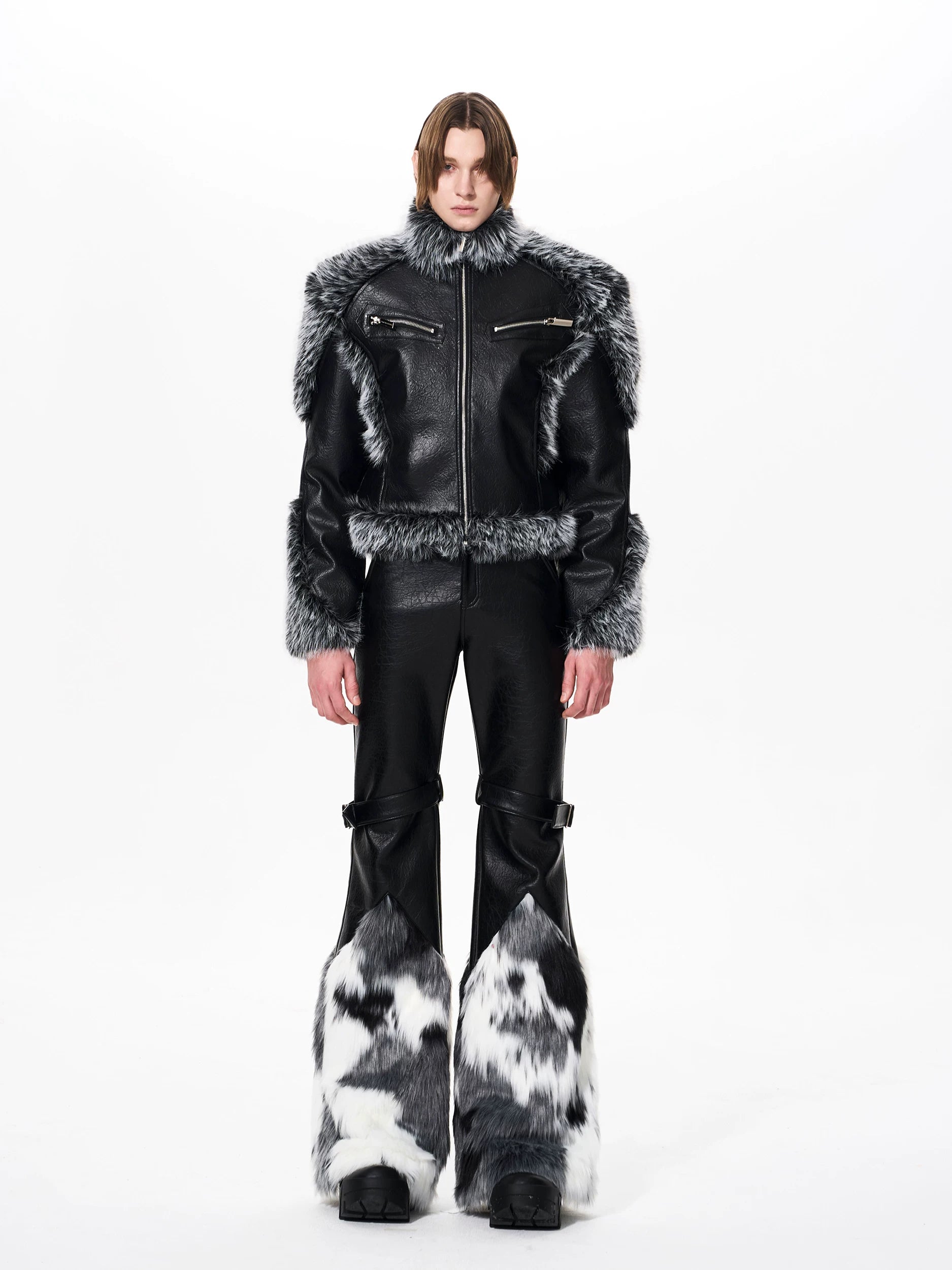 Frostfang Trim Faux-Fur Biker Jacket