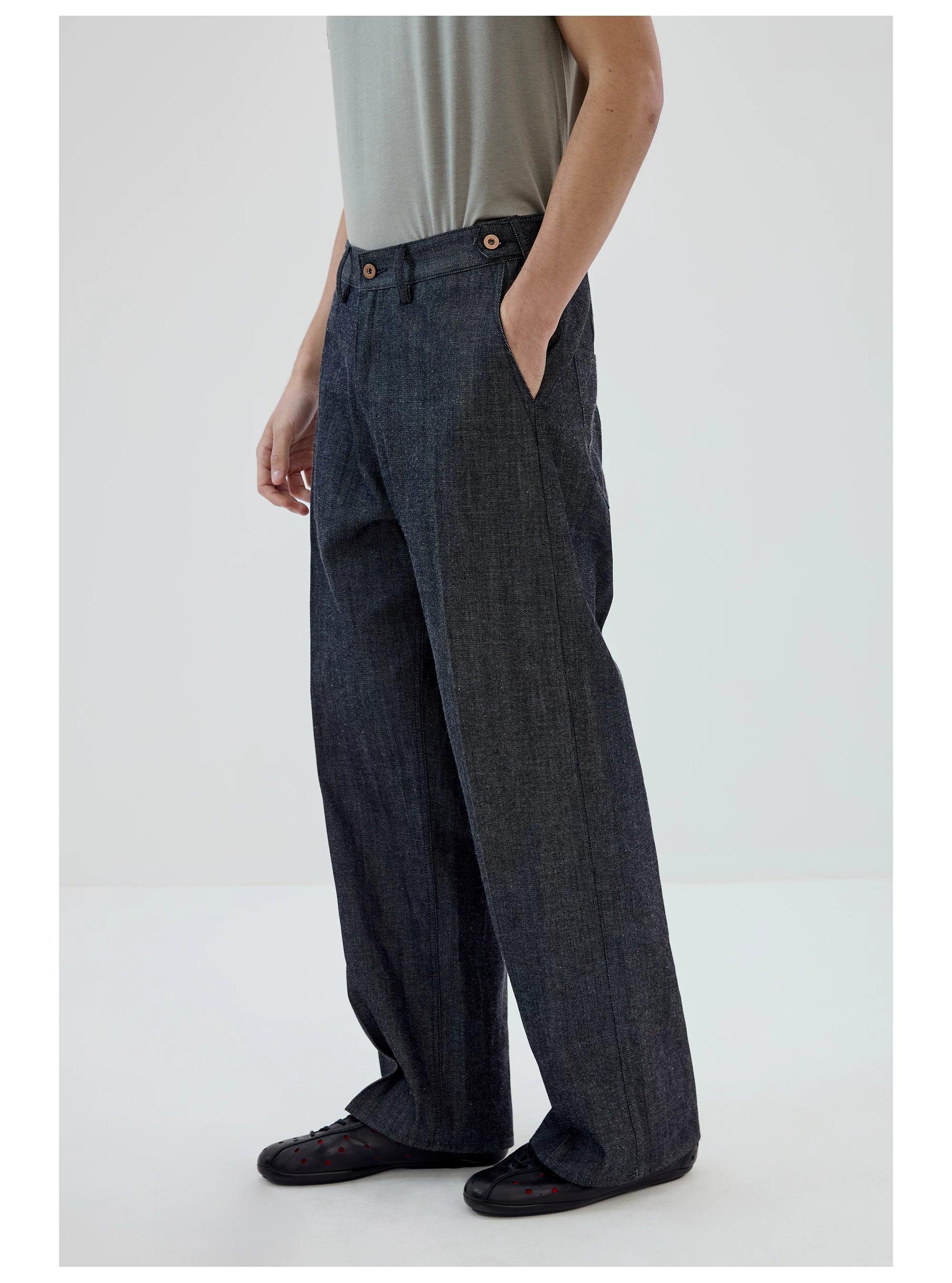 Selvedge Drift Wide-Leg Trousers