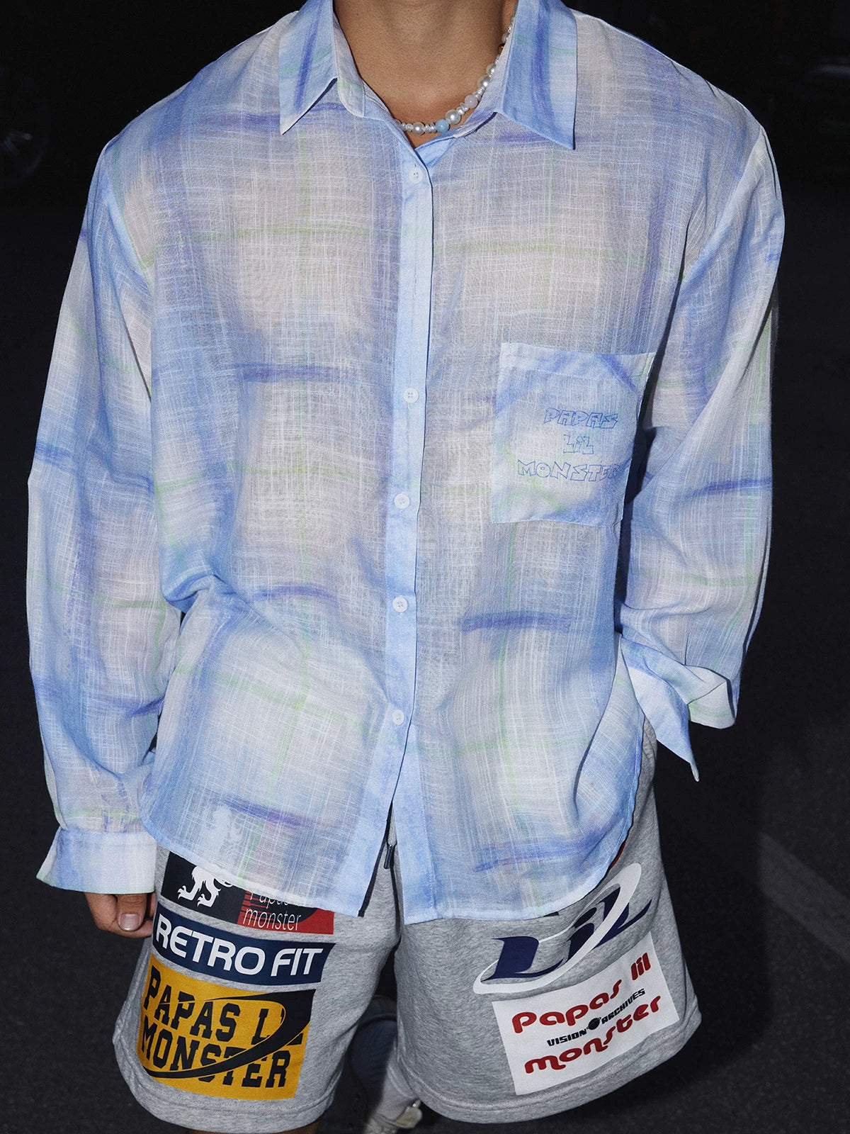 Cotton Candy Haze Sheer Plaid Shirt