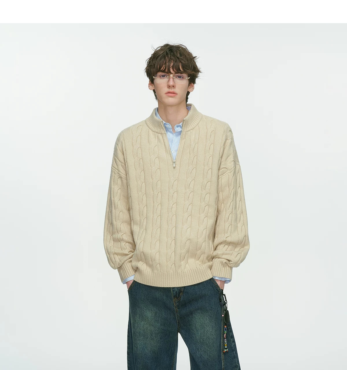 Sandline Cable Half‑Zip Sweater