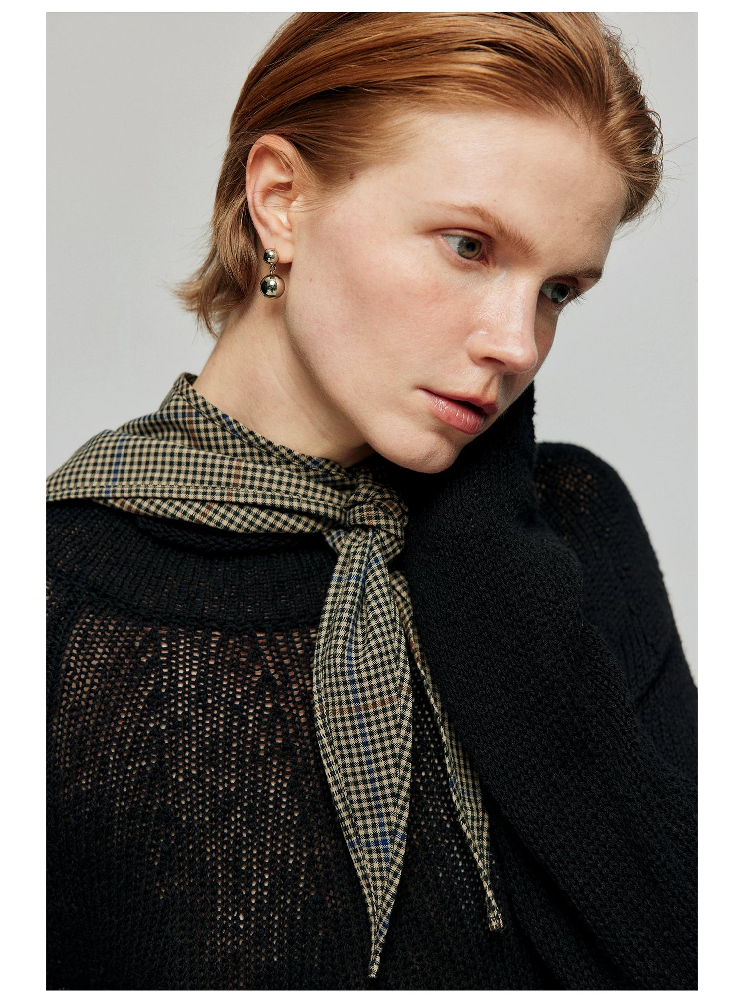 Plaid Whisper Tie-Hood Scarf