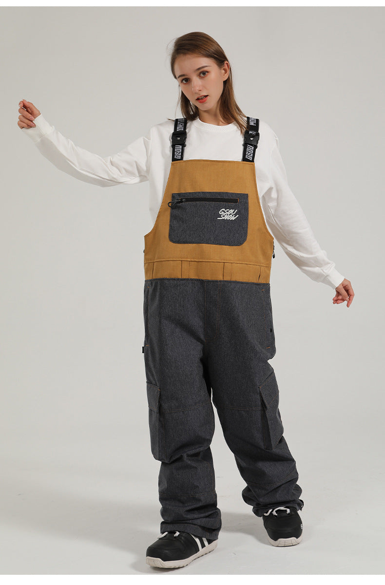 Contrast Crest Bib Snow Pants
