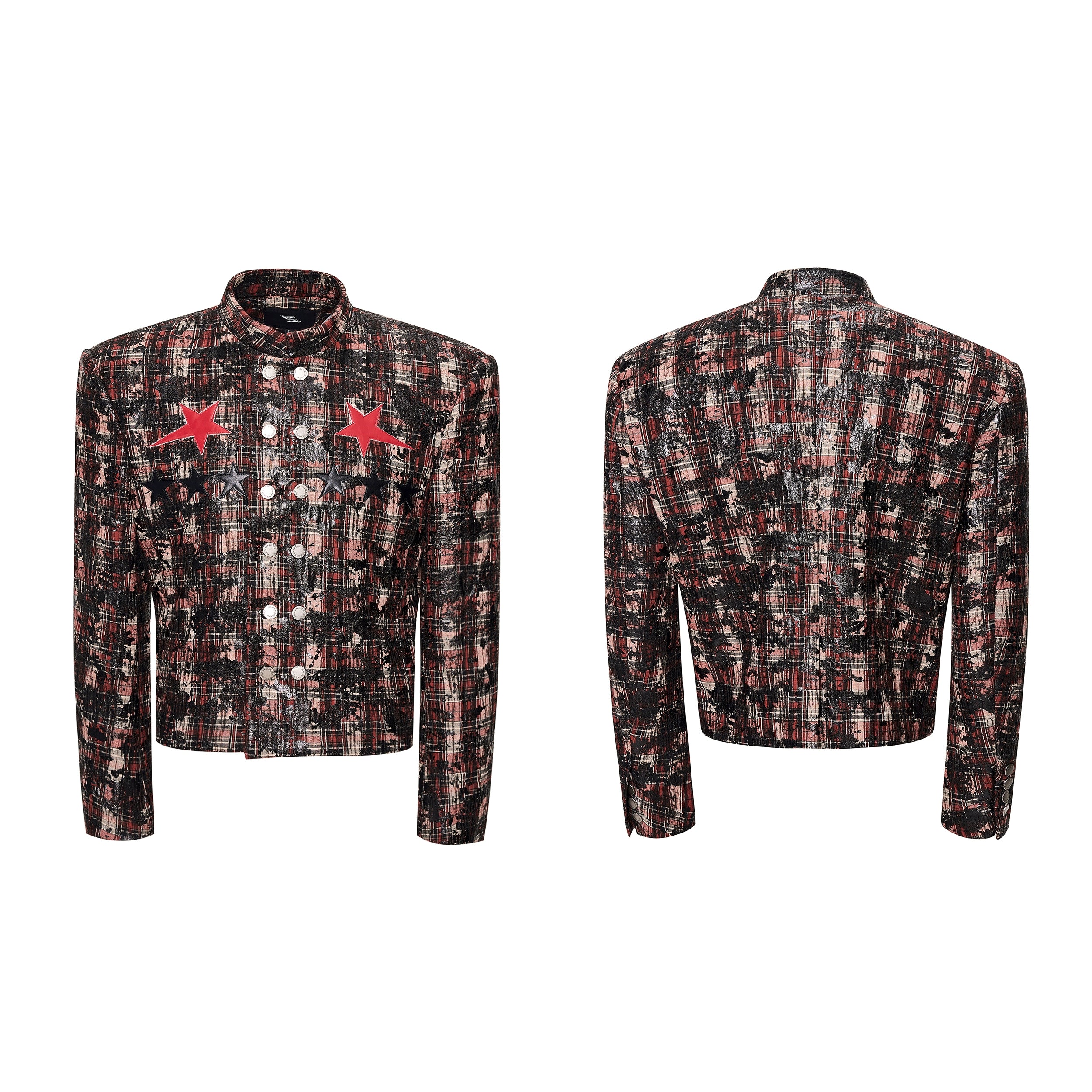 Plaid Star Button Up Blazer and Pants Setup