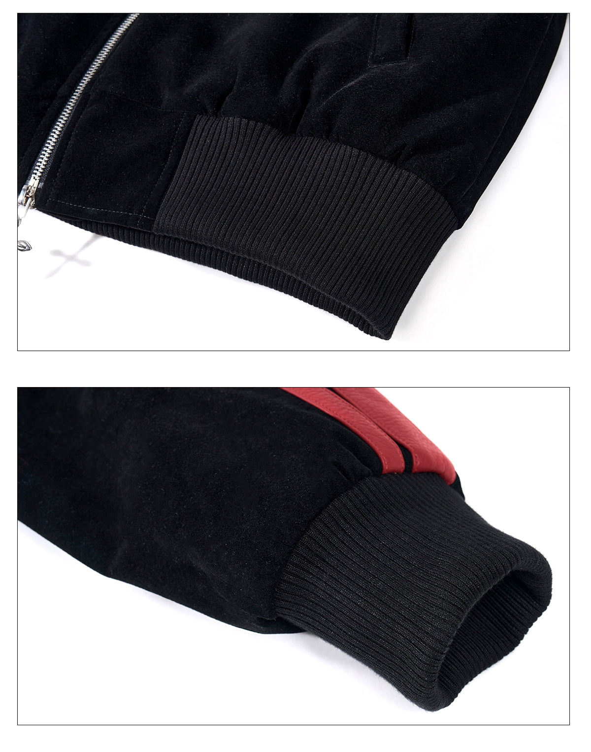 Crimson Crest Varsity Suede Jacket