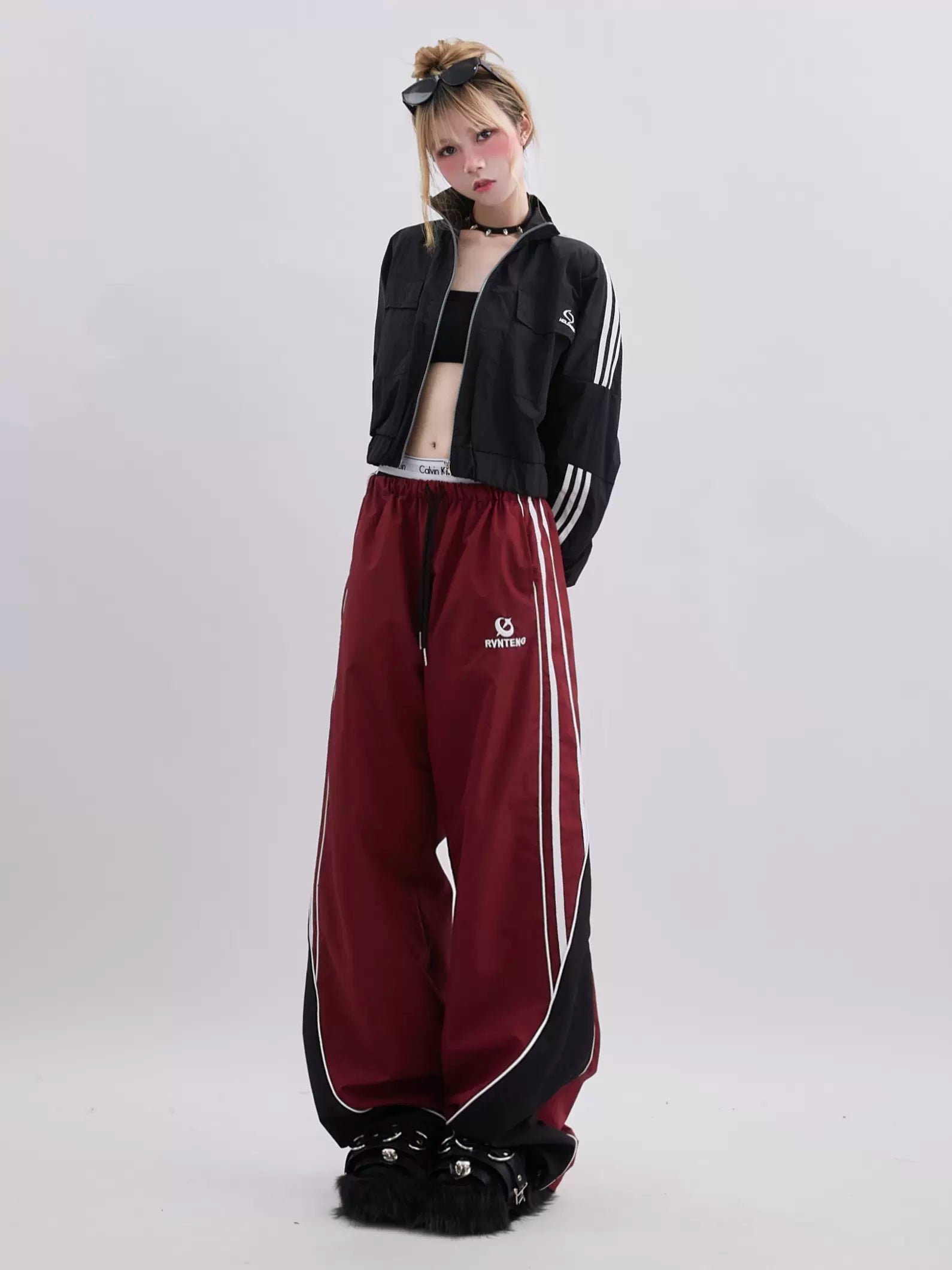 Side Stripe College Style Sports Pants - chiclara