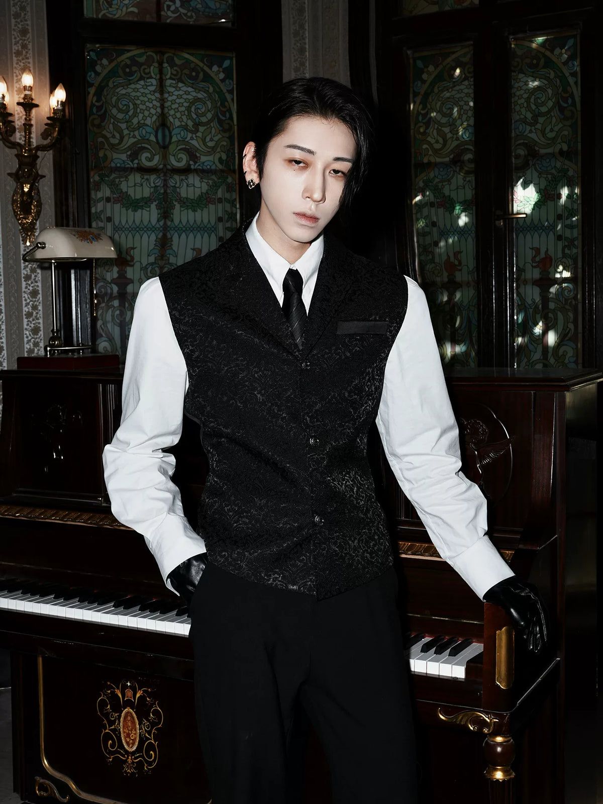 Baroque Jacquard Satin-Back Vest