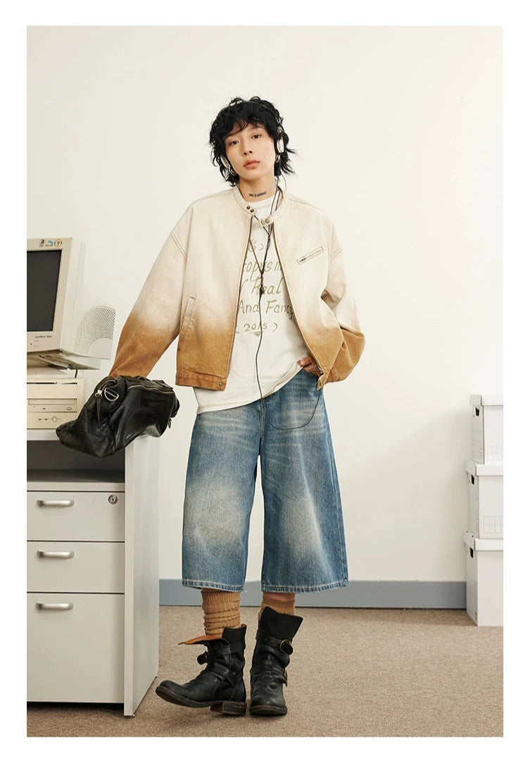 Veste en jean de gradient Octopusme