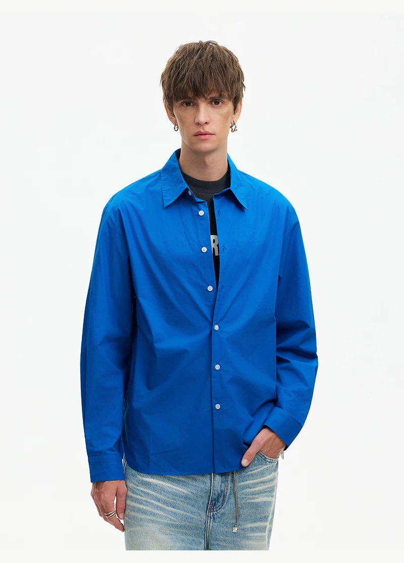 Cobalt Rush Oversize Poplin Shirt