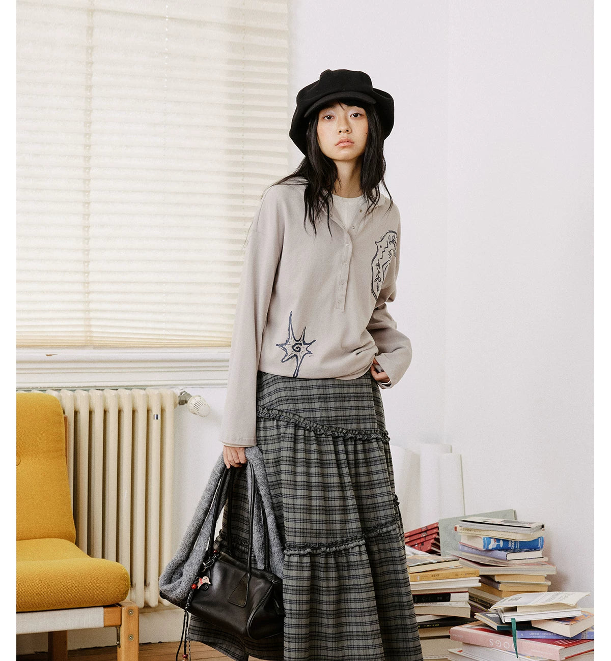 Graphic Embroidered Oversized Polo Shirt