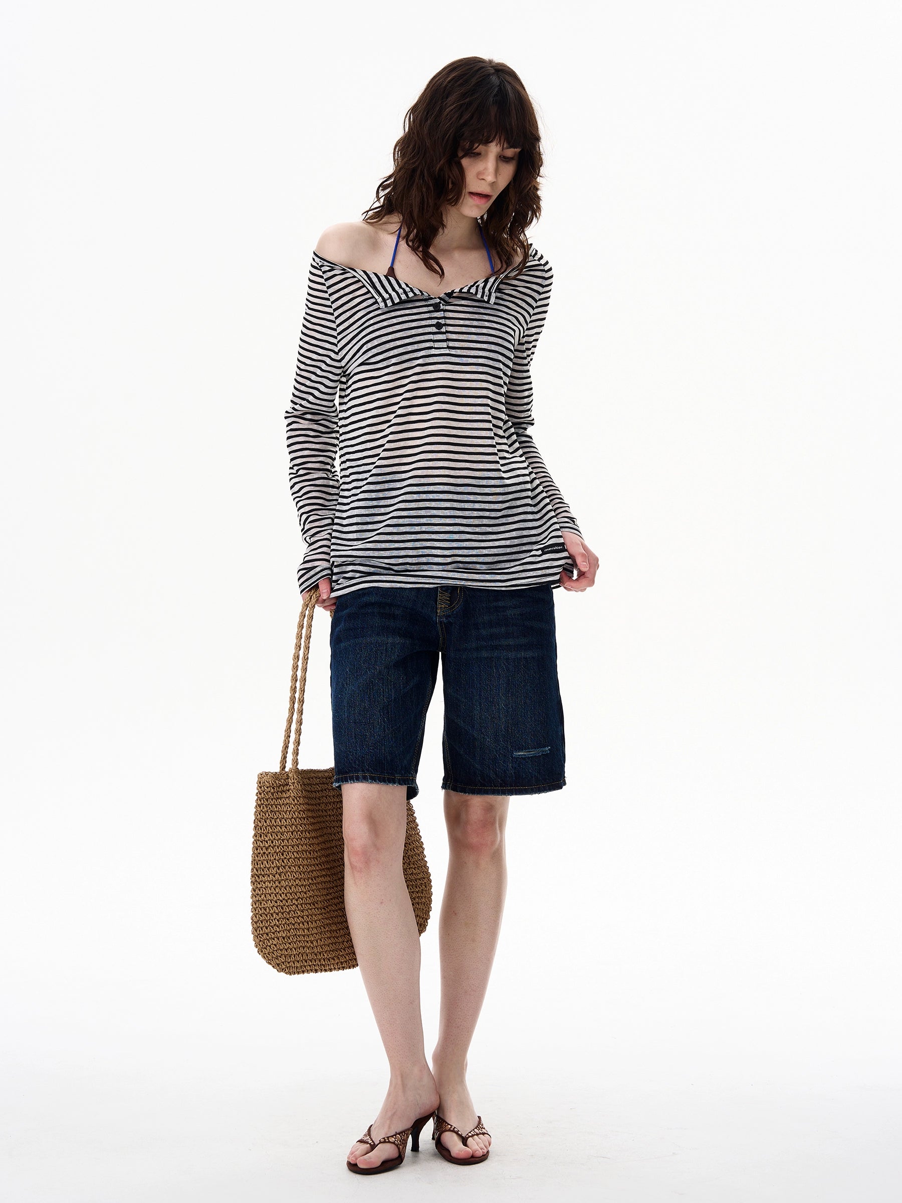 Twist Stripe Off Shoulder Top