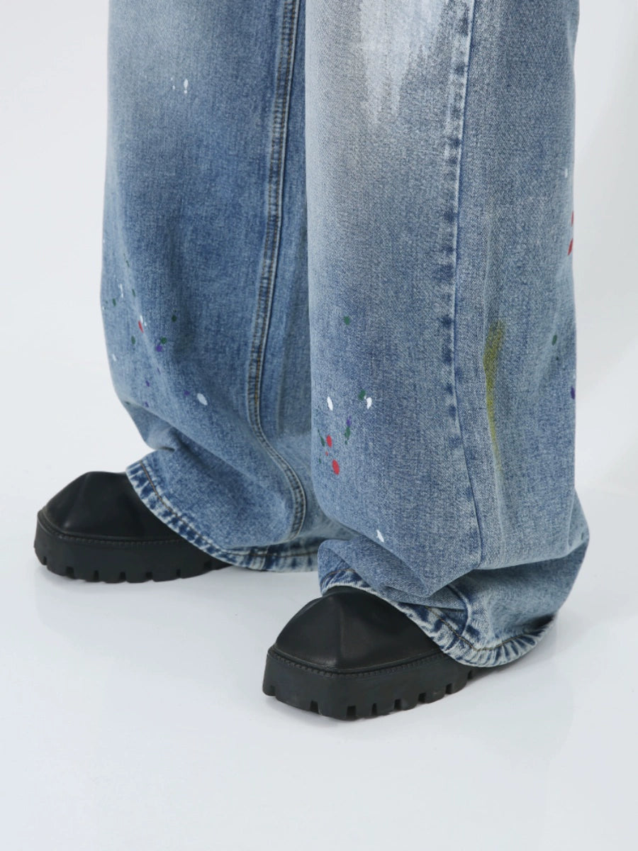 Jeans larges de l'éclat d'avant-garde de relais Voguo