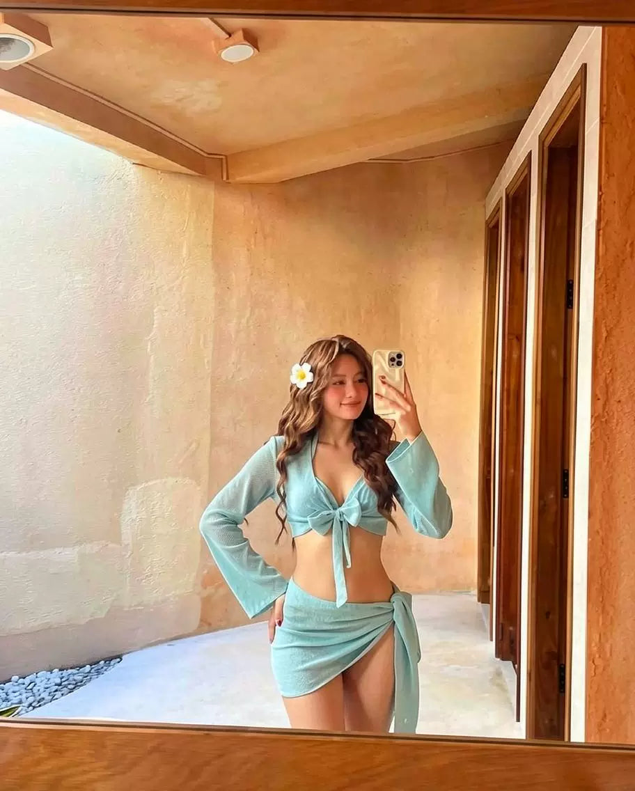 Crush Ruched Mesh Bikini Set