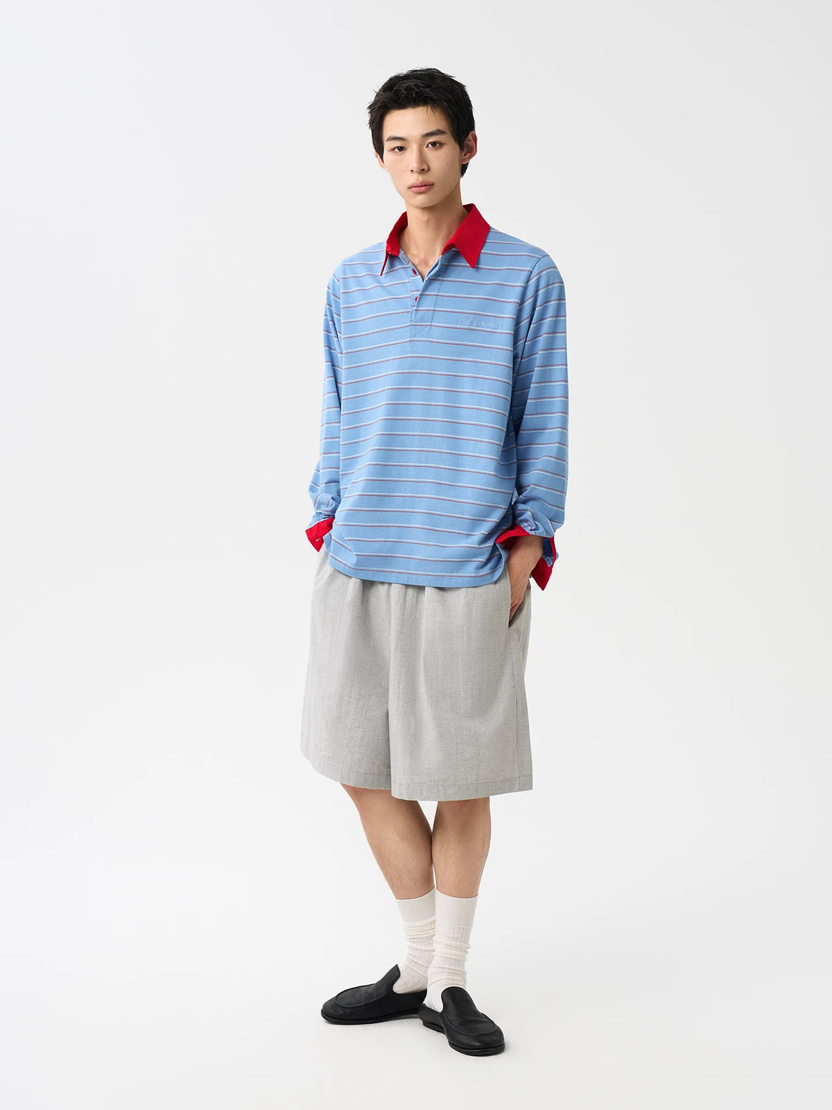 Ashbourne Striped Long-Sleeve Polo